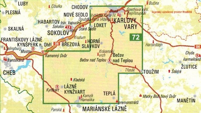 Las Sławkowski / Slavkovsky Les. Mapa turystyczna 72 w etui wydawnictwa Geodezie On Line. Zasięg