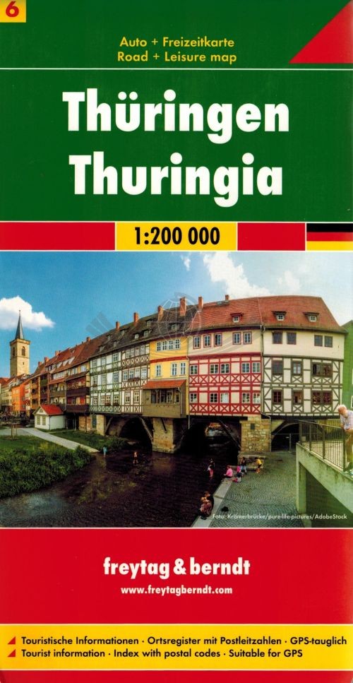 Niemcy: Turyngia / Thuringen 1:200 000. Mapa samochodowa. Freytag & Berndt
