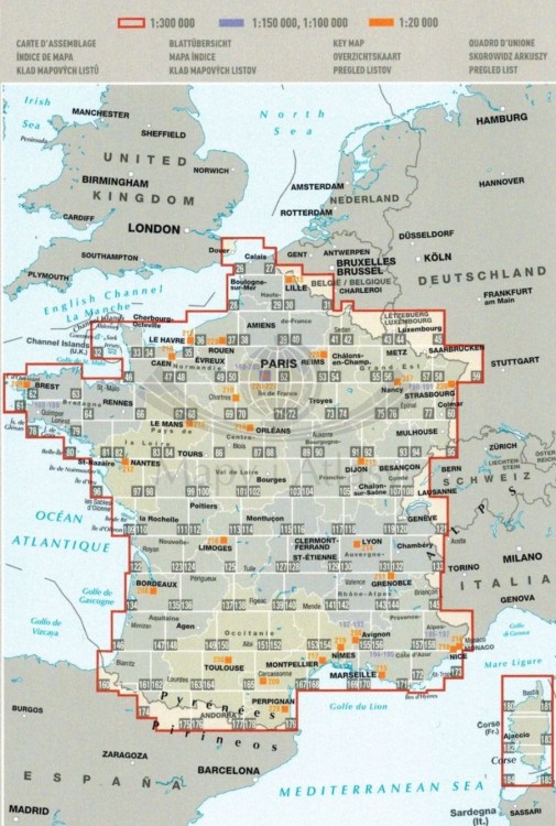 Francja 1:300 000. Atlas samochodowo-turystyczny wydawnictwa Marco Polo. Skorowidz - Francja