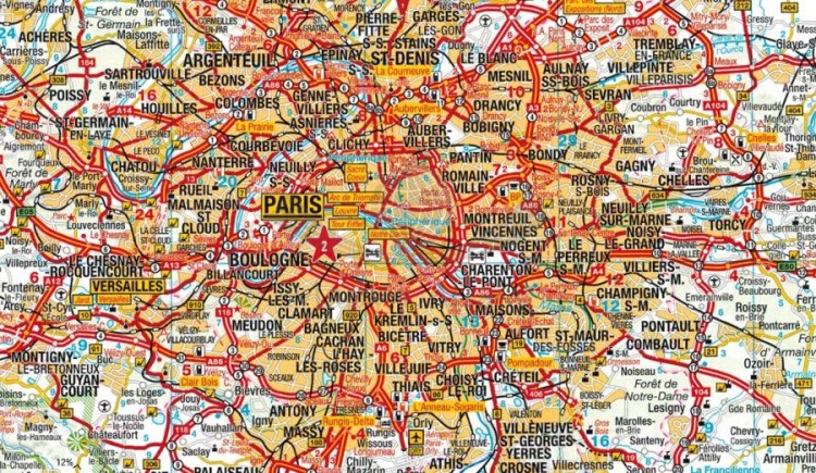 Francja 1:300 000. Atlas samochodowo-turystyczny wydawnictwa Marco Polo. Przykładowy fragment 1