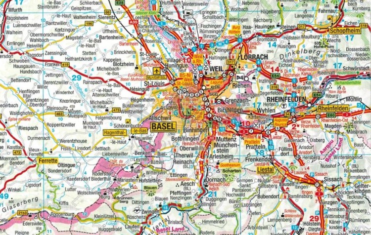 Francja 1:300 000. Atlas samochodowo-turystyczny wydawnictwa Marco Polo. Przykładowy fragment 2