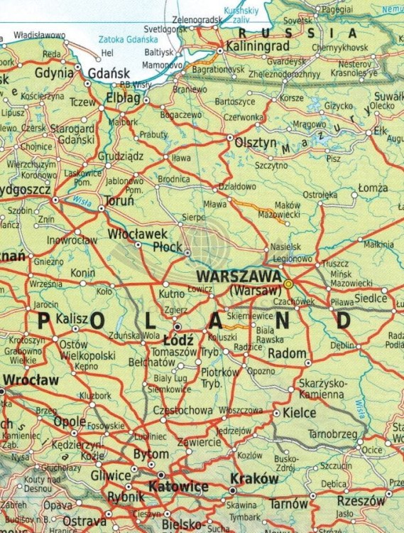 Europa 1:5 000 000. Mapa Kolejowa wydawnictwa Kümmerly+Frey. Fragment 1