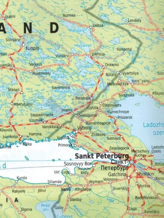 Europa 1:5 000 000. Mapa Kolejowa wydawnictwa Kümmerly+Frey. Fragment 2