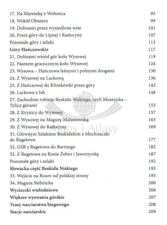 Beskid Niski aktywnie - część zachodnia. Przewodnik turystycz. Spis treści 2