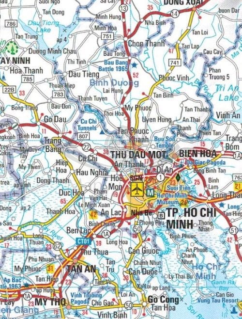 Wietnam, Laos, Kambodża. Mapa samochodowo- turystyczna 770 wydawnictwa Michelin. Fragment 1