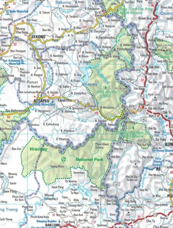 Wietnam, Laos, Kambodża. Mapa samochodowo- turystyczna 770 wydawnictwa Michelin. Fragment 2