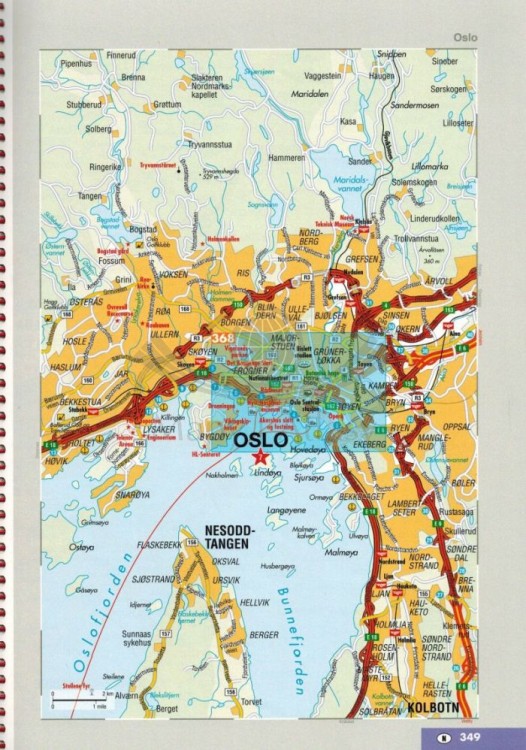 Skandynawia 1:250 000 - 1:650 000. Atlas samochodowy wydawnictwa Marco Polo. Przykładowy arkusz - tranzyt