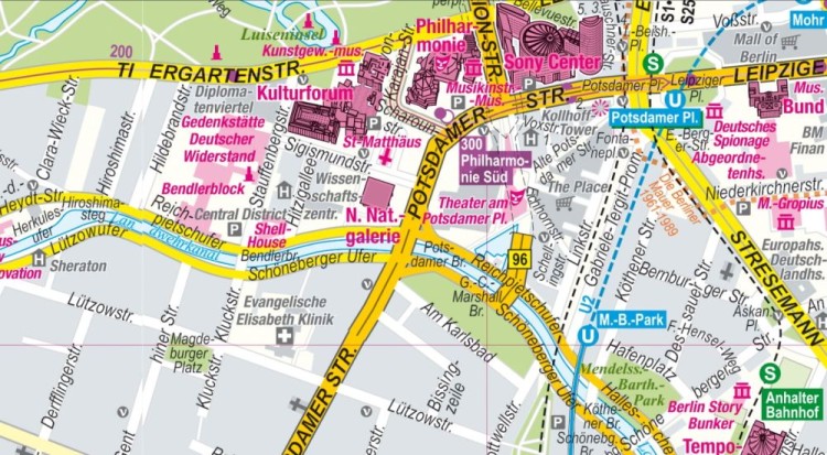 Berlin 1:15 000. Laminowana mapa / Plan miasta wydawnictwa ExpressMap. Fragment 1