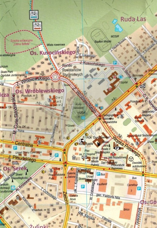 Puławy 1:10 000. Mapa turystyczna / Plan miasta wydawnictwa Kartpol. Fragment 1