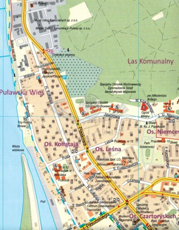 Puławy 1:10 000. Mapa turystyczna / Plan miasta wydawnictwa Kartpol. Fragment 2
