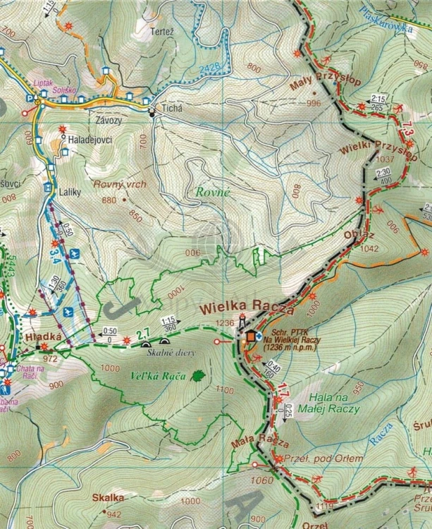 Beskid Śląski i pasmo Wielkiej Raczy 1:50 000. Laminowana mapa turystyczna wydawnictwa Compass. Fragment 1