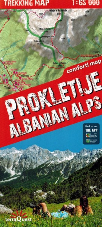 Prokletije. Alpy Albańskie. Laminowana mapa turystyczna wydawnictwa TerraQuest. Okładka