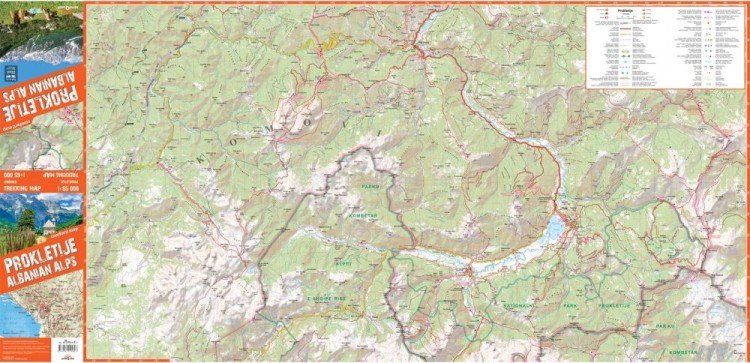 Prokletije. Alpy Albańskie. Laminowana mapa turystyczna wydawnictwa TerraQuest. Pierwsza strona