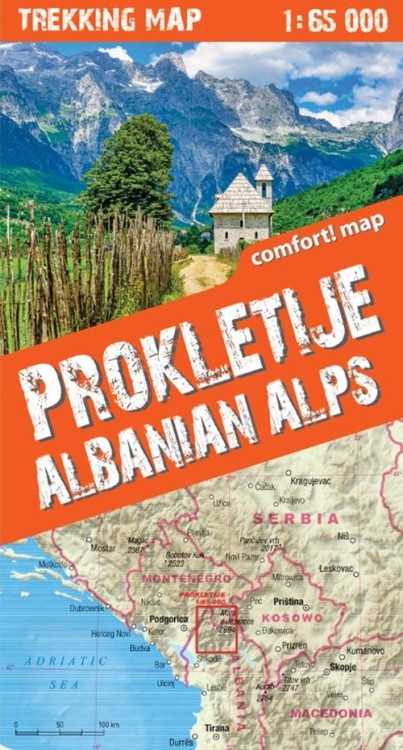 Prokletije. Alpy Albańskie. Laminowana mapa turystyczna wydawnictwa TerraQuest. Okładka - tył