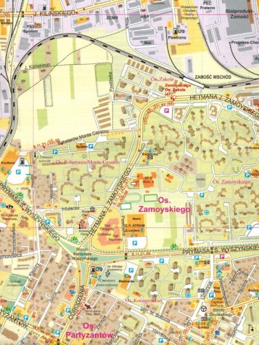 Zamość 1:10 000. Mapa / Plan miasta wydawnictwa Kartpol. Fragment