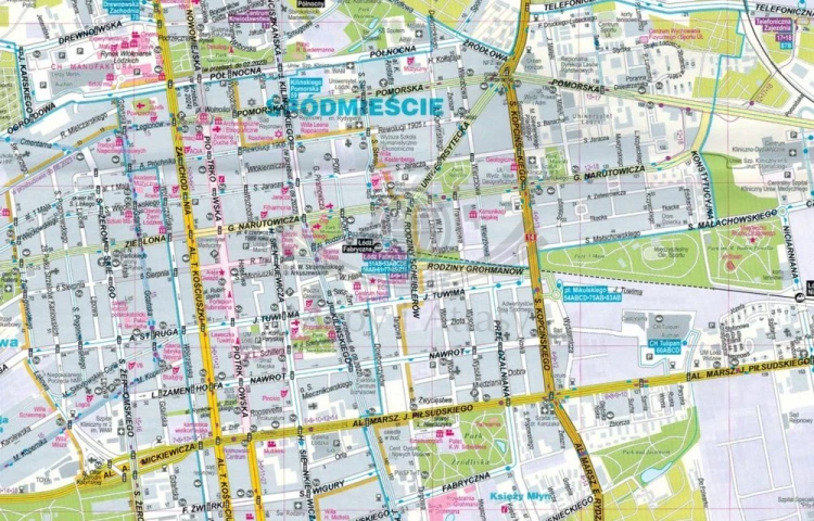 Łódź 1:22 000. Mapa / Plan miasta wydawnictwa ExpressMap. Fragment 1