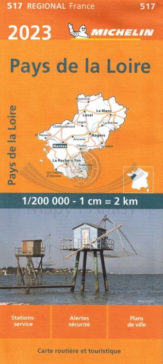 Loara region 1:200 000. Mapa samochodowa 517 wydawnictwa Michelin. Okładka