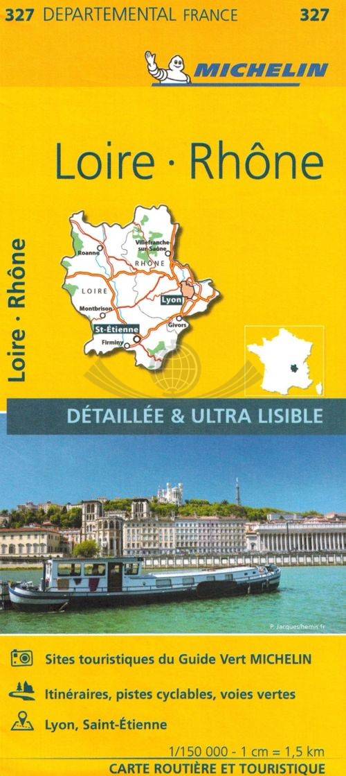 Loara, Rhone 1:150 000. Mapa samochodowa 327. Michelin
