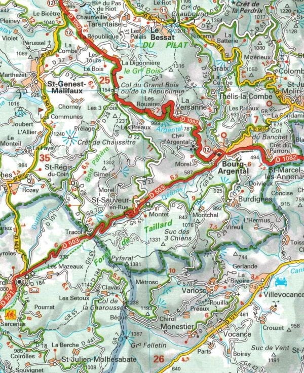 Loara, Rhone 1:150 000. Mapa samochodowa 327 wydawnictwa Michelin. Fragment 2