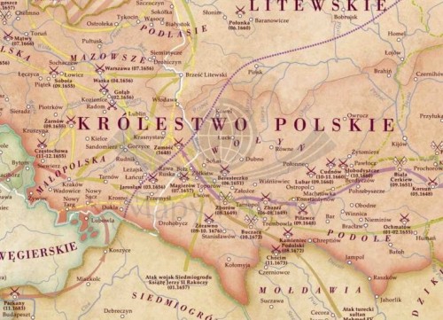 Rzeczpospolita 1648-1764. Mapa ścienna. Fragment 1