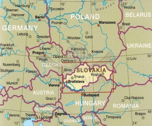 Słowacja 1:280 000. Wodoodporna mapa samochodowa wydawnictwa Reise Know-How. Zasięg