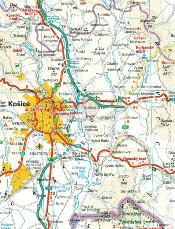Słowacja 1:280 000. Wodoodporna mapa samochodowa wydawnictwa Reise Know-How. Fragment 1