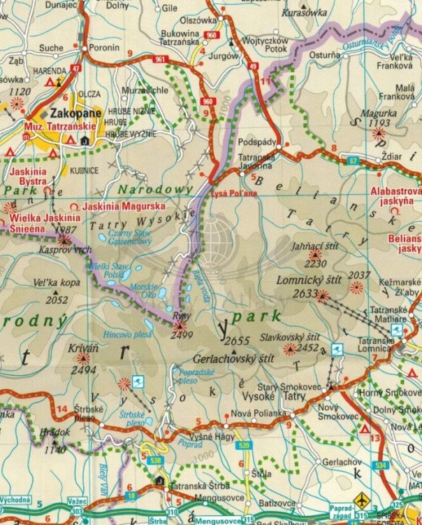 Słowacja 1:280 000. Wodoodporna mapa samochodowa wydawnictwa Reise Know-How. Fragment 2