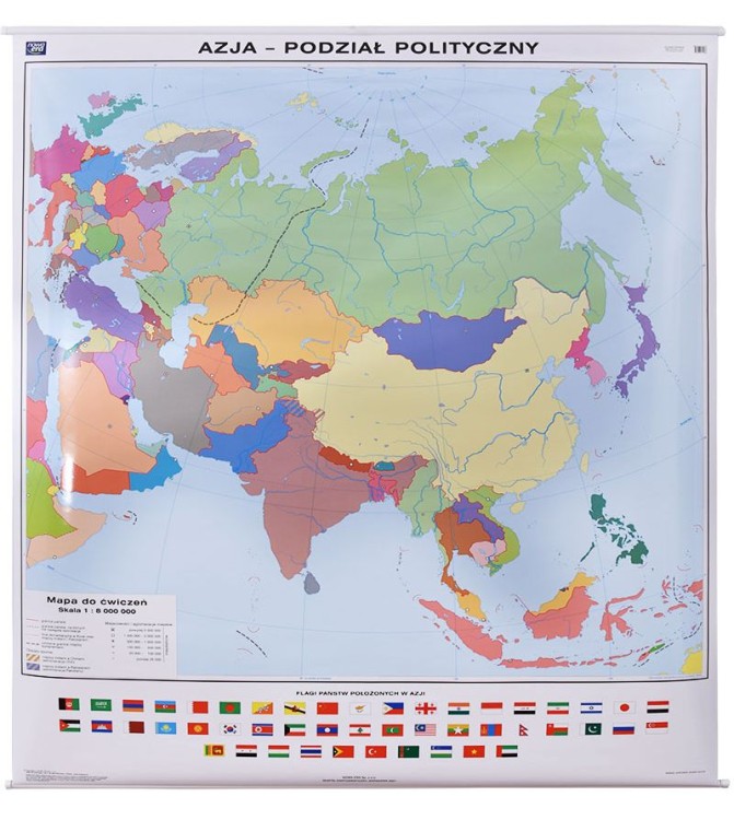 Azja 1:8 000 000. Mapa ścienna konturowa wydawnictwa  Nowa Era