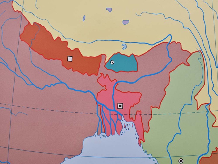 Azja 1:8 000 000. Mapa ścienna konturowa wydawnictwa  Nowa Era. Fragment 1