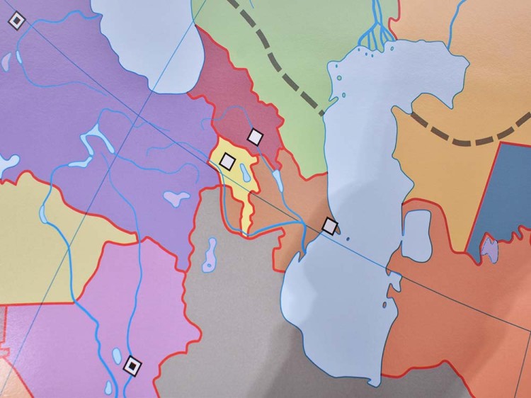Azja 1:8 000 000. Mapa ścienna konturowa wydawnictwa  Nowa Era. Fragment 3