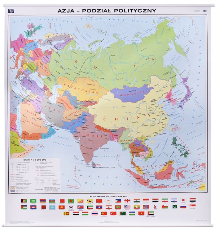 Azja 1:8 000 000. Mapa ścienna polityczna wydawnictwa  Nowa Era
