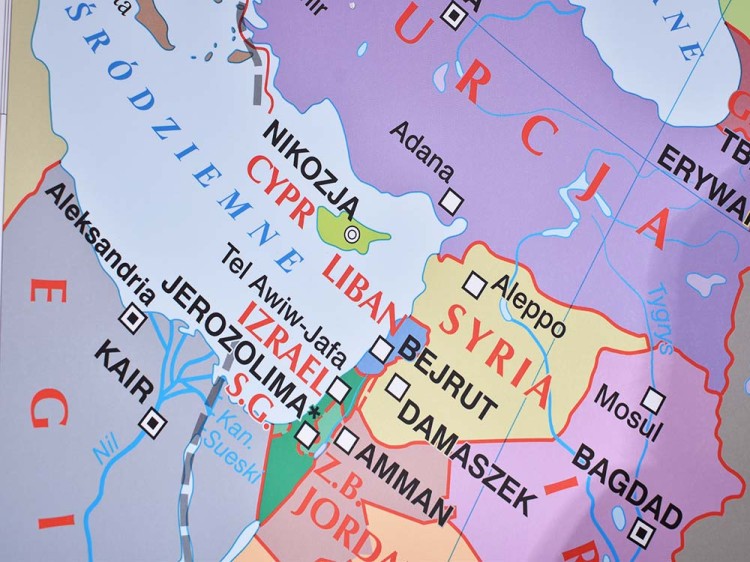 Azja 1:8 000 000. Mapa ścienna polityczna wydawnictwa  Nowa Era. Fragment 2