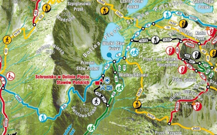 Tatry Polskie. Laminowane schematy szlaków turystycznych wydawnictwa Gauss. Fragment 2