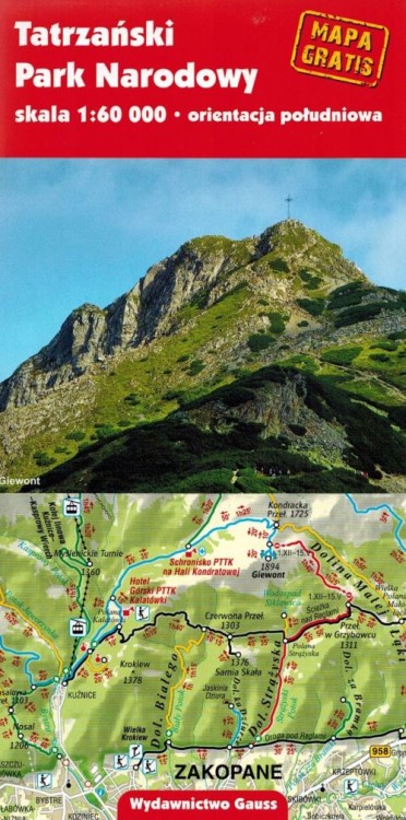 Tatry Polskie. Laminowane schematy szlaków turystycznych wydawnictwa Gauss. Mapa gratis  - okładka