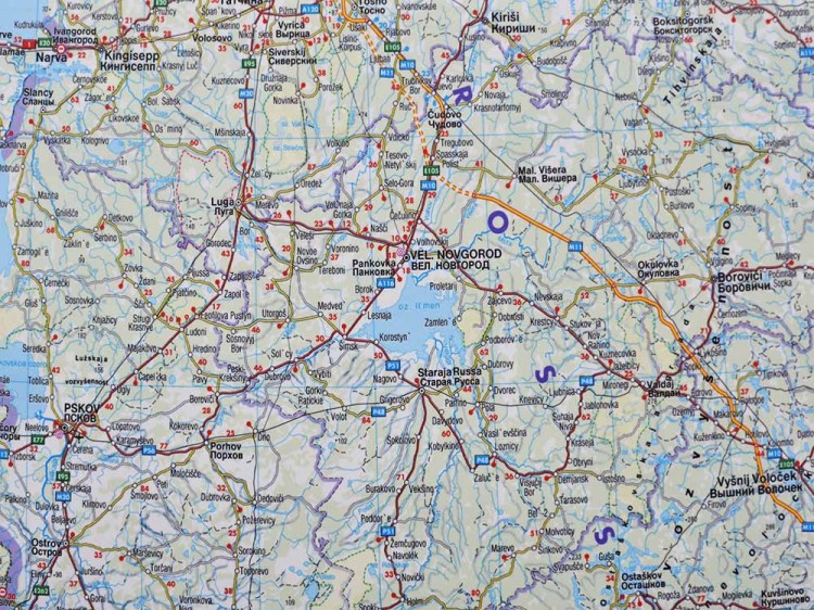 Europa Wschodnia. Mapa ścienna drogowo-polityczna wydawnictwa Freytag & Berndt. Fragment 1