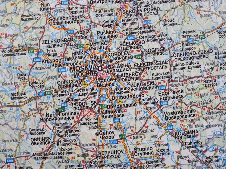 Europa Wschodnia. Mapa ścienna drogowo-polityczna wydawnictwa Freytag & Berndt. Fragment 5