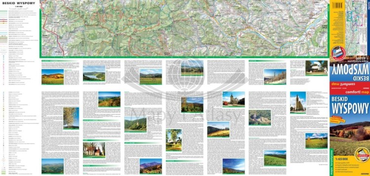 Beskid Wyspowy 1:65 000. Laminowana mapa turystyczna wydawnictwa ExpressMap. Pierwsza strona