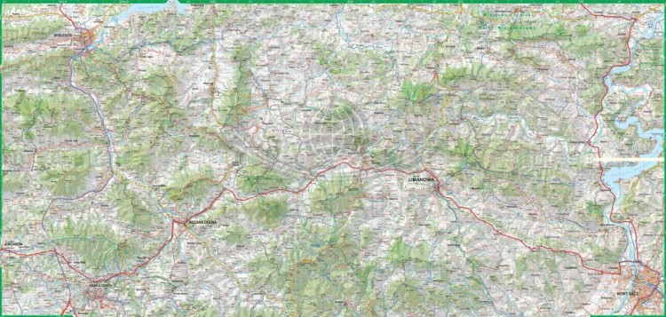 Beskid Wyspowy 1:65 000. Laminowana mapa turystyczna wydawnictwa ExpressMap. Druga strona