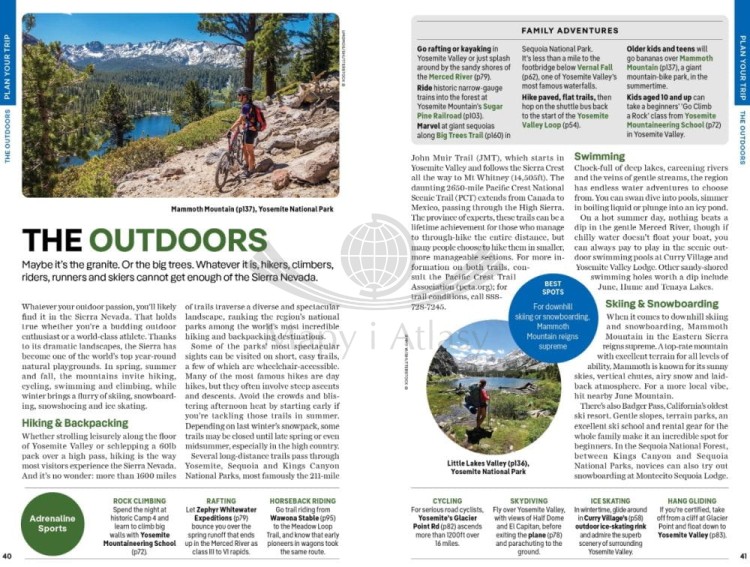 Park Narodowy Sekwoi / Yosemite, Sequoia & Kings Canyon. Przewodnik wydawnictwa Lonely Planet. Przykładowe strony 4