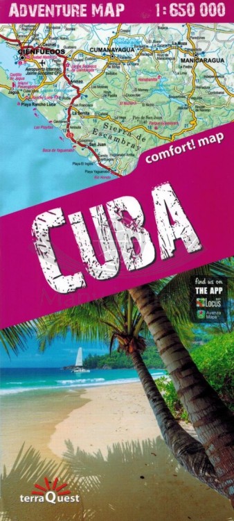 Kuba. Laminowana mapa samochodowo-turystyczna wydawnictwa TerraQuest. Okładka 1