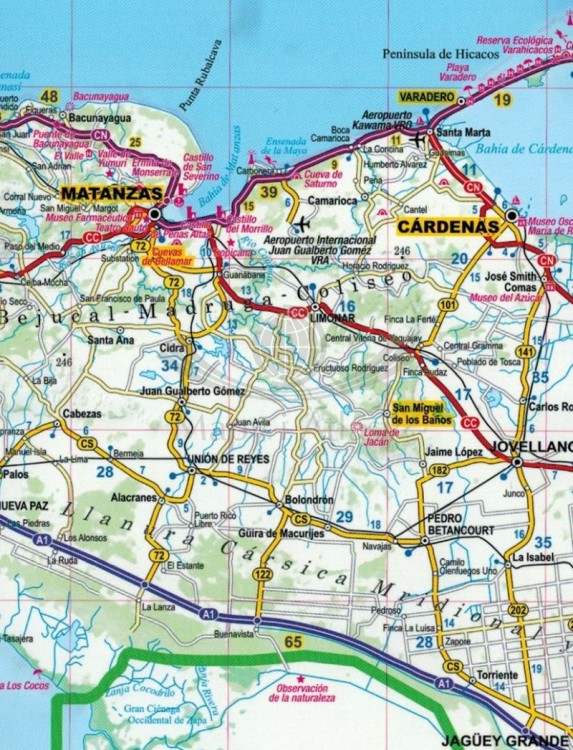 Kuba. Laminowana mapa samochodowo-turystyczna wydawnictwa TerraQuest. Fragment 1