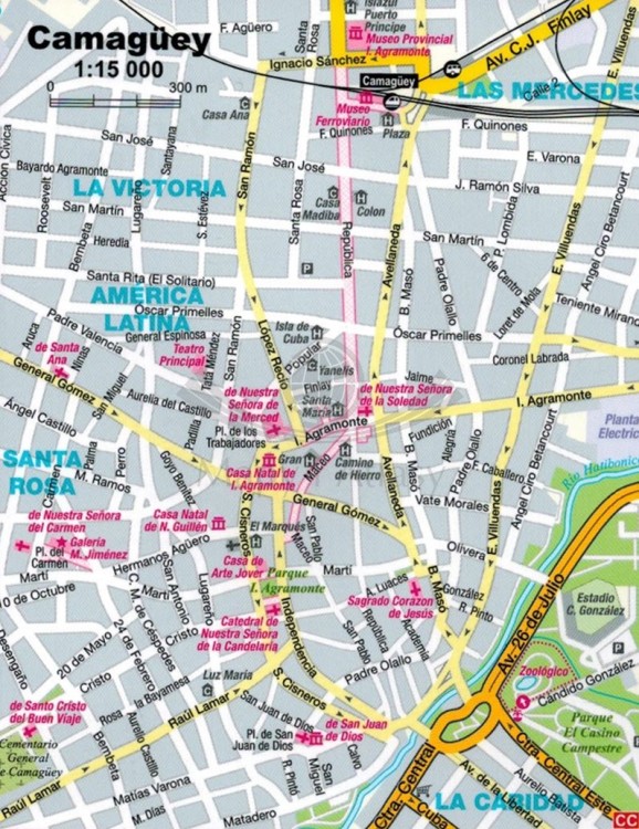 Kuba. Laminowana mapa samochodowo-turystyczna wydawnictwa TerraQuest. Fragment 2