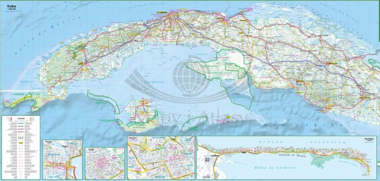Kuba. Laminowana mapa samochodowo-turystyczna wydawnictwa TerraQuest. Druga strona