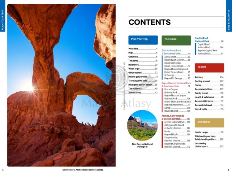 Park Narodowy Utah / Utah's National Parks. Przewodnik wydawnictwa Lonely Planet. Spis treści