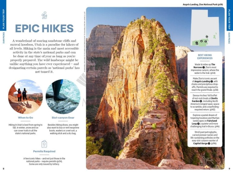 Park Narodowy Utah / Utah's National Parks. Przewodnik wydawnictwa Lonely Planet. Przykładowe strony 1