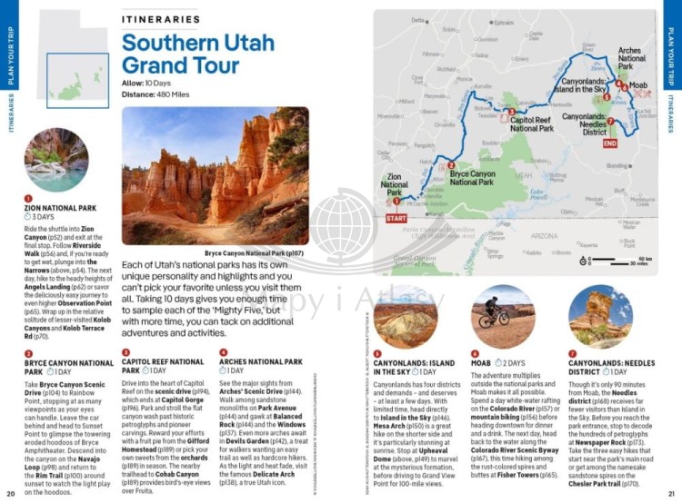 Park Narodowy Utah / Utah's National Parks. Przewodnik wydawnictwa Lonely Planet. Przykładowe strony 2