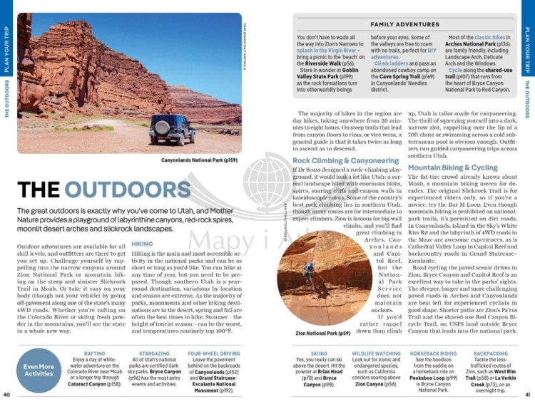Park Narodowy Utah / Utah's National Parks. Przewodnik wydawnictwa Lonely Planet. Przykładowe strony 4