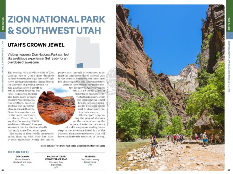 Park Narodowy Utah / Utah's National Parks. Przewodnik wydawnictwa Lonely Planet. Przykładowe strony 5