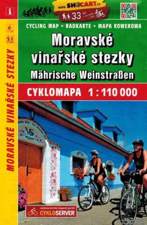 Morawskie winne scieżki / Moravske vinarske stezky. Mapa turystyczna, rowerowa wydawnictwa Shocart. Okładka