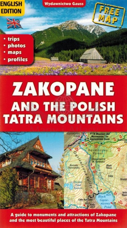Zakopane i Tatry polskie / Tatra Monuntains . Przewodnik z mapami wydawnictwa Gauss. Okładka